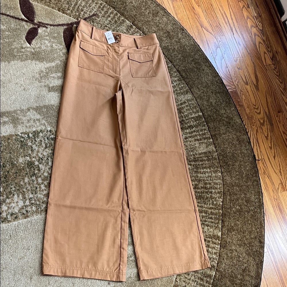 LOFT Camel High-Waist Trousers